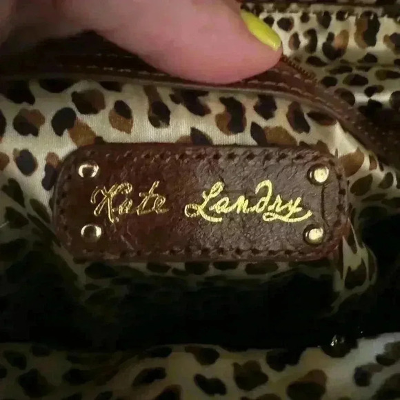 Kate Landry brown crock pattern purse - Picture 4 of 7